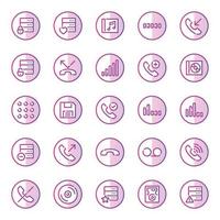 Purple color outline icons for devices. vector