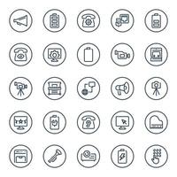 Circle outline icons for devices. vector