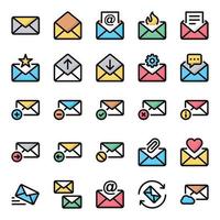 Filled color outline icons for Email. vector