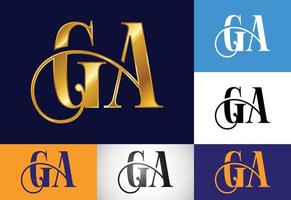 Initial Letter G A Logo Design Vector. Graphic Alphabet Symbol For Corporate Business Identity vector