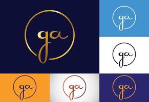 Initial Letter G A Logo Design Vector. Graphic Alphabet Symbol For Corporate Business Identity vector