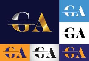 Initial Letter G A Logo Design Vector. Graphic Alphabet Symbol For Corporate Business Identity vector