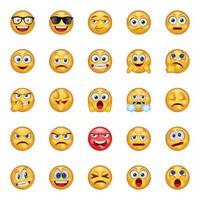 Gradient color icons for Emojis. vector