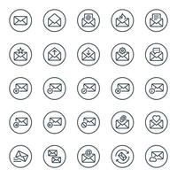 Circle outline icons for Email. vector