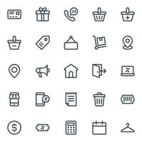 iconos de contorno para el comercio electrónico. vector