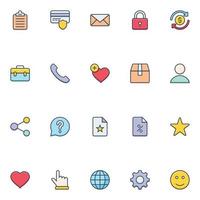 Filled color outline icons for e-Commerce. vector