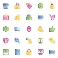 Filled outline, smooth icons for e-Commerce. vector