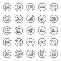 Circle outline icons for devices. vector