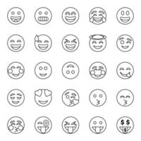 Outline icons for Emojis. vector