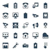 iconos de glifos para dispositivos. vector