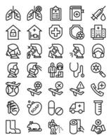 Outline icons for corona virus. vector