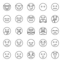 iconos de contorno para emojis. vector