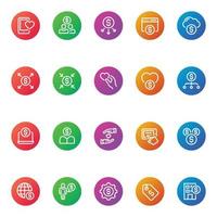 Gradient color outline icons for Crowd funding. vector