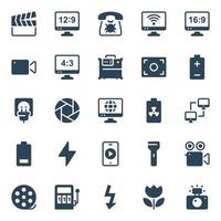 iconos de glifos para dispositivos. vector