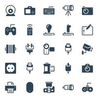 iconos de glifos para dispositivos. vector