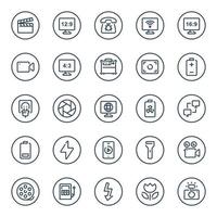 iconos de contorno de círculo para dispositivos. vector