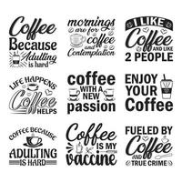 diseño de camisetas vectoriales de café. vector