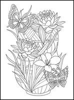 Magical Butterflies Adult Coloring Pages vector