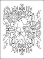 Magical Butterflies Adult Coloring Pages vector