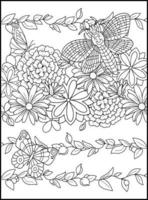 Magical Butterflies Adult Coloring Pages vector