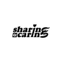 Sharing is Caring Text Illustration. Letter Expression for Logo, Poster or Graphic Design Element. Vector Illustration