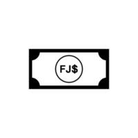 moneda fiji, dólar fiyiano, signo fjd. ilustración vectorial vector