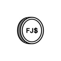 Fiji Currency, Fijian Dollar, FJD Sign. Vector Illustration