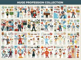 Profession collection work and job career and working equipment vector