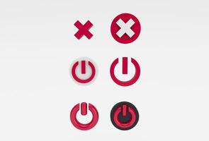 Switch power close or off icon 3d illustration minimal 3d rendering. photo