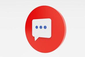 chat icon 3d illustration minimal rendering on white background. photo