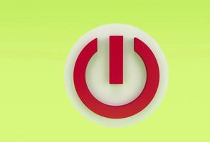Switch power close or off icon 3d illustration minimal 3d rendering. photo