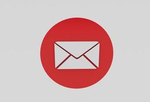 Email, mail envelope Notification icon 3d illustration minimal 3d render. photo