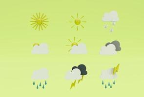 cloud weather icon set 3d illustration minimal 3d rendering. photo