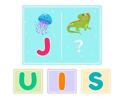 juego de lógica educativa para niños. educación del alfabeto infantil. desarrollo de la lógica iq. inteligencia visual, juegos mentales. ilustración vectorial vector