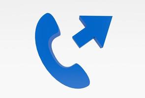 phone call icon contact concept 3d illustration minimal 3d render. photo