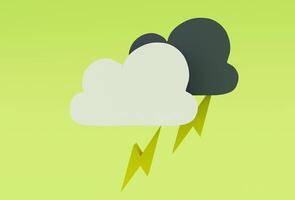 cloud weather icon 3d illustration minimal rendering on Conifer background. photo