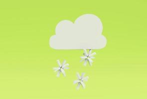 cloud icon 3d illustration minimal rendering on Conifer background. photo