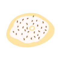 Donut in cartoon style. Vector illustration isolated on white background.