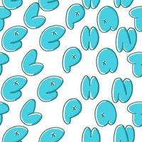 Elephants text lettering seamless pattern. Vector illustration in cartoon flat style isolated on white background.