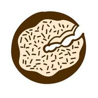 Donut in cartoon style. Vector illustration isolated on white background.