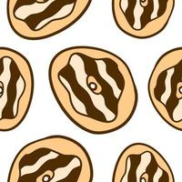 patrón de donas. ilustración vectorial en estilo plano de dibujos animados aislado sobre fondo blanco vector