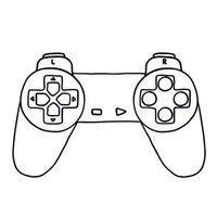 controlador de juego retro. ilustración vectorial en estilo de garabato de contorno dibujado a mano aislado sobre fondo blanco. vector