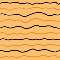 Wave line seamless pattern. Vector illustration isolated on orange background.