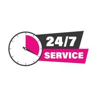 24-7 open concept. Support service icon vector