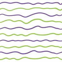 Wave line seamless pattern. Vector illustration isolated on white background. green and purple.