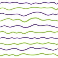 Wave line seamless pattern. Vector illustration isolated on white background. green and purple.