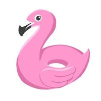 Flamingo swimming ring. Inflatable rubber. Vector illustration in cartoon style isolated on white background.