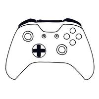 Game modern controller. Vector illustration in hand-drawn outline doodle style isolated on white background.