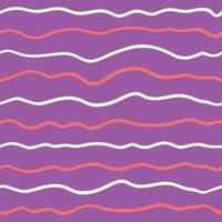 Wave line seamless pattern. Vector illustration on purple background.