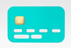 credit card icon 3d illustration minimal rendering on white background. photo